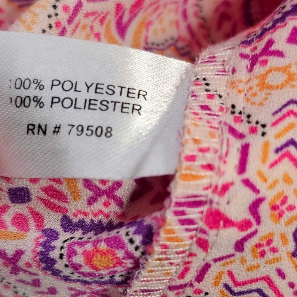 Cynthia Rowley Womens L Pink Purple Lightweight Sleeveless Tunic Blouse - Picture 10 of 10